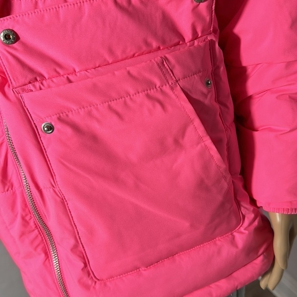 Women's Puffer Jacket Pink Zip up with Hood by Universal Thread (M9YG8Y) - Picture 2 of 4